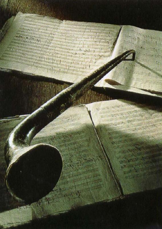 robert schumann beethoven s ear trumpet lying on the manuscript of his eroica symphony Sweden oil painting art